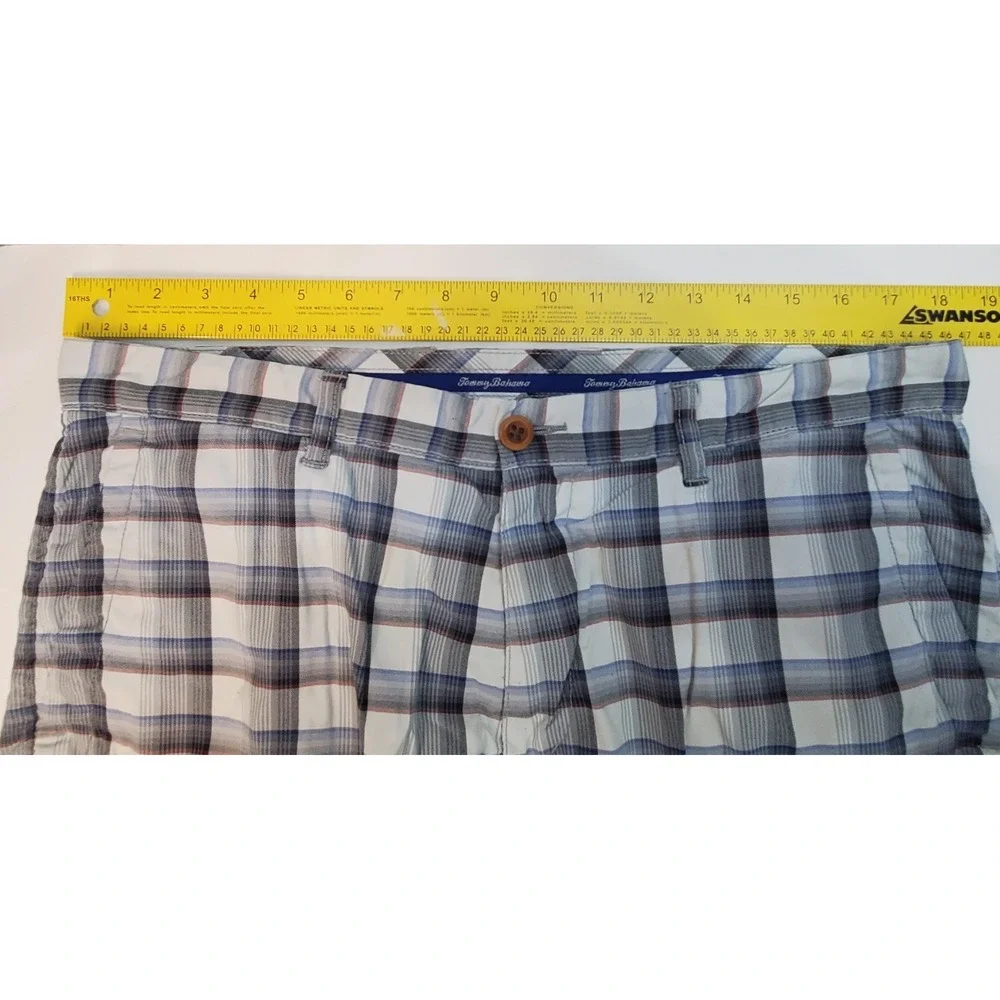 Tommy Bahama‎ Shorts Mens 35 Plaid 9" Inseam Casual Chino Pleated Relaxed Golf - Picture 7 of 9